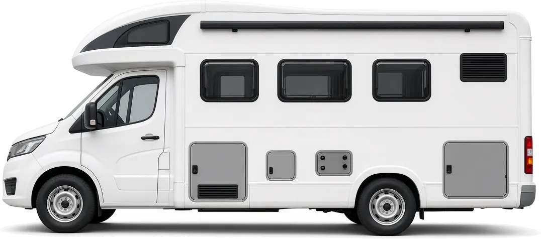 Wohnmobil in der Seitenansicht