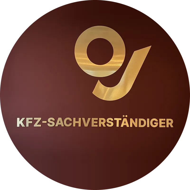 OJ KFZ-Sachverständigenbüro – Logo im Büro Dortmund